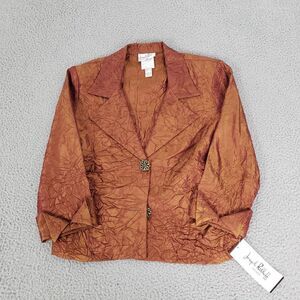 VINTAGE Joseph Ribkoff Jacket Womens 10 Orange Solid Casual Dress Suit‎ Coat New